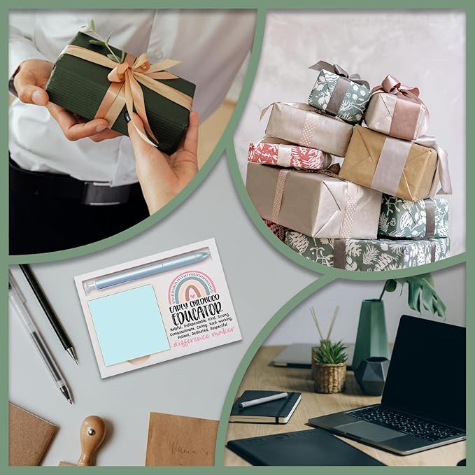 Early Childhood Educator Office Supplies Sticky Note Holder Decor, Early Childhood Educator Thank You Appreciation Gifts for Women Self-Stick Note Pad Holders W2B28