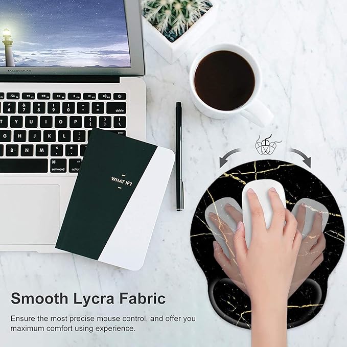 Keyboard Wrist Rest and Mouse Pad, Ergonomic Memory Foam Mouse Pad Wrist Support, Non-Slip & Pain Relief Mouse Pad and Keyboard Wrist Support, Comfortable Mousepad with Wrist Rest for Game, Office