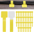 40-Pack Hook and Loop Cable Ties, 3.5 x 1.1 Inch Adjustable Self-Adhesive Cord Organizer for Desk/Home/Wall/Office Essentials, Cable Management Under Desk [Yellow]