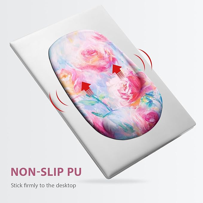 Ospelelf Wrist Rest for Keyboard and Mouse Ergonomic Mouse Pad with Wrist Support Memory Foam Wrist Rest for Computer Keyboard,3-in-1 Gel Mouse and Keyboard Pad for Office Colorful Rose