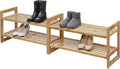 TRINITY BASICS EcoStorage 2-Tier Bamboo Stackable Shoe Rack, Pack of 2