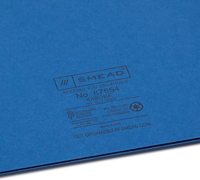 Smead Two-Pocket Heavyweight Folder, Paper Folders with Pockets, Letter Size, Dark Blue, 25 per Box (87854)