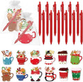 12 Sets Christmas Sticky Notes with Pens, Christmas Coffee Cup Notepads Winter Memo Pad Bulk Christmas Gifts for Coworkers Holiday Decoration Party Favors Office Home Supplies