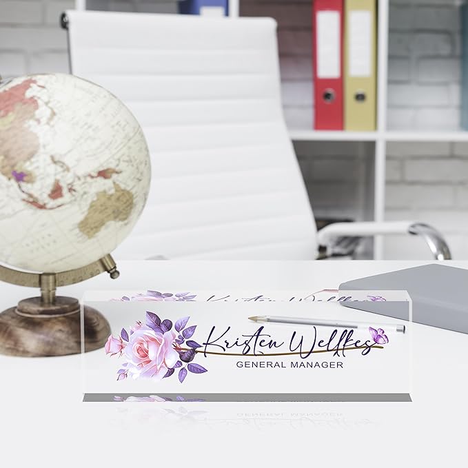 Custom Personalized Name Plate - Office Desk Decor for Women & Men, Employee Appreciation Gifts