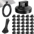 130 Pcs Magnetic Cable Zip Tie Mounts(30 Strong Neodymium Magnets & 100 Releasable Nylon Cable Ties)19 mm Multipurpose Wire Holder Management for Electrical Wiring Organization Supplies