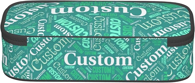 Custom Pencil Case with Name, Personalized Pen Bag Add Your Image Text, Large Storage Students Stationery Pen Box with Zipper Durable Pencil Box for Girls Boys Office School