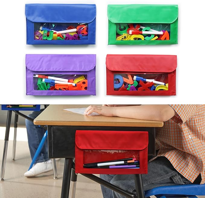Marker Holder Bag (9x5In); Magnet Pencil Storage Pockets For Whiteboard Organizer; Pen Holder Case.