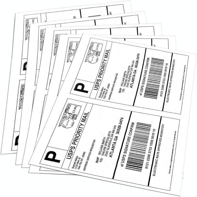 9527 Product Half Sheet Self Adhesive Shipping Labels for Laser & Inkjet Printers White Blank,2 Labels per Sheet (1000 Labels)