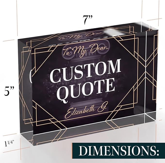 Custom Acrylic Sign Personalized, Custom Desk Name Plate, 18 Styles, (5"x7"), With Gift Box, USA Made by Acryluxe. (Fantasy)