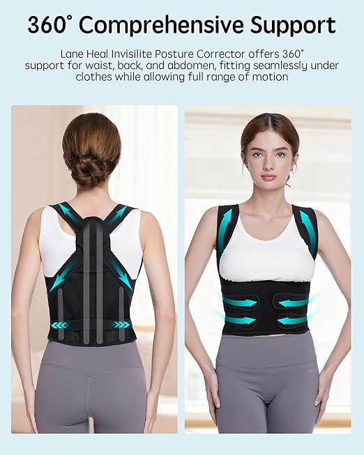 Back Brace Posture Corrector for Women and Men, Adjustable Upper and Lower Back Support for Pain Relief, Hunchback, Scoliosis, Comfortable and Invisible Under Clothes