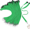 Patelai 120 Pcs Breakaway Lanyards with J Hook Bulk Flat for ID Badges Neck Badge Lanyards Card Name tag Holder Neck Straps (Green)