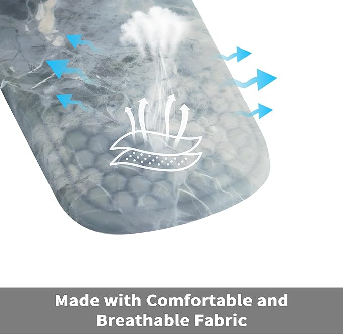 Ergonomic Mouse Pad with Wrist Support, Comfortable Memory Foam Mousepad with Massage Design and Non-Slip PU Base, Wrist Rest Mouse Pad for Office and Home, 12x8 Inch