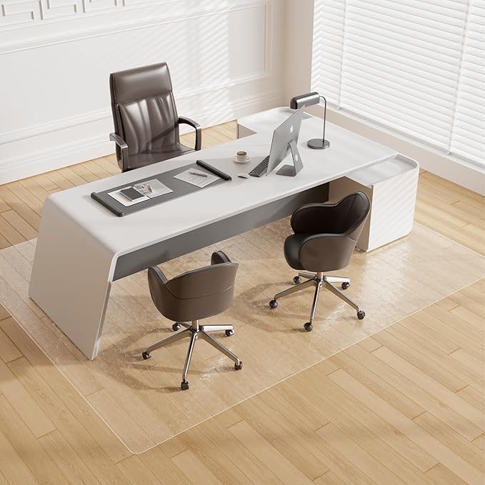 Tydle Chair Mat for Hard Floors, 36" x 48" Office Chair Mat for Hardwood Floors, Non-Slip Vinyl Floor Mat for Gaming Chairs, Hard Floor Protector Computer Under Desk Mat for Home Office (Clear-Rose)