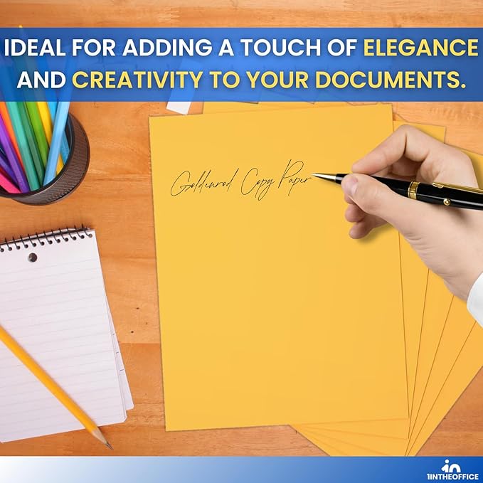 1InTheOffice Colored Copy Paper 8.5x11, Yellow Colored Copy Paper, Printer Paper, 20lb Density, Letter Size, 500 Sheets