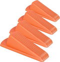 4 Pack Premium Rubber Door Stoppers Wedge, Door Stops for Carpet Heavy Duty Door, for Bottom of Door on Tile, Concrete, Carpet, Wooden Floor (Orange)