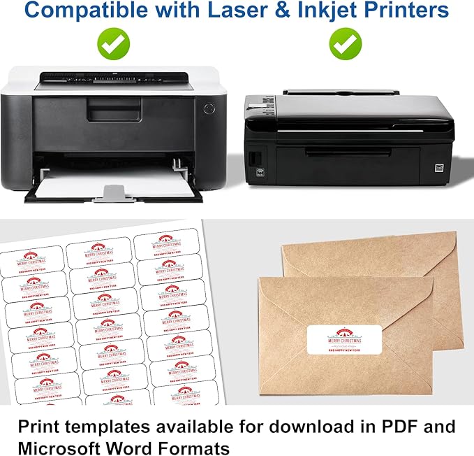 PAPRMA 1" x2-5/8 Address Label for Laser Inkjet Printer 250 Sheets, Printable Shipping Label 30 per Sheet, 5160 8160 White Mailing Labels for Package Envelope