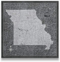 Conquest Maps Push Pin Missouri Map Board - With Push Pins to Mark Missouri Travel - Handmade in Ohio, USA - Design: Modern Slate