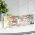 Custom Name Plate - Acrylic Desk Name Plate Personalized, Office Decor, Employee Appreciation Gifts, Funny Office Gifts for Coworkers Boss Teacher (Hazy Flower)