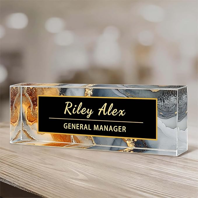 Desk Name Plate Personalized, Office Decor Cute Desk Accessories for Employee Appreciation Gifts Office Gifts for Boss, Teacher (S3)