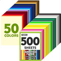 500 Sheets 8.5" X 11" Colored Cardstock, 50 Assorted Colors 230GSM/85LB Construction Paper Card Stock Printer Paper for Printing, Card Making, DIY Crafts, Kids School Supplies,Party Decorations