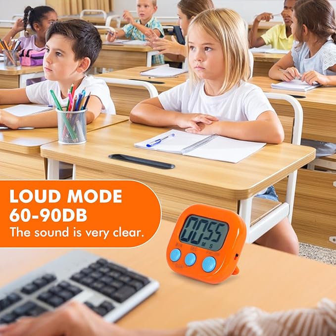 6 Pack Multi-Function Electronic Timer, Learning Management, Suitable for Kitchen, Study, Work, Exercise Training, Outdoor Activities(not Including Battery)