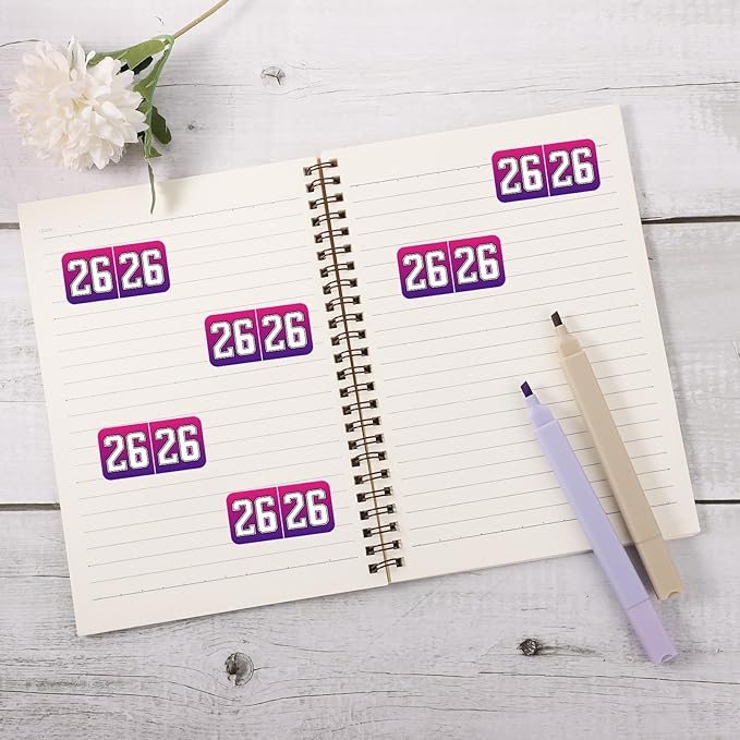 1000pcs 2026 Year Stickers, 3/4x1-1/2 Inch 26 Year Colored Self-Adhesive Stickers File Folder Labels Decals for Tab File Folders Office Supplies (Gradient)