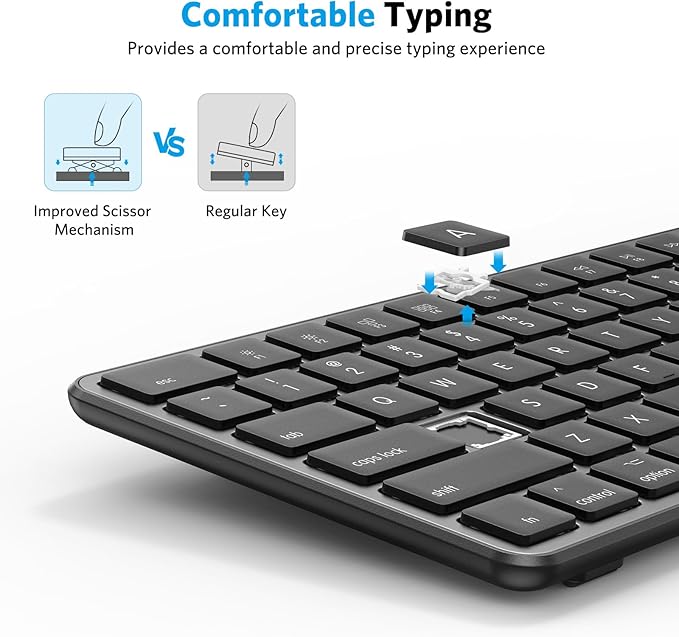 OMOTON Bluetooth Keyboard Compatible with Mac ONLY, with Numeric Keypad, Rechargeable Wireless Keyboard Compatible with MacBook Pro/Air, iMac, Mac mini/Pro