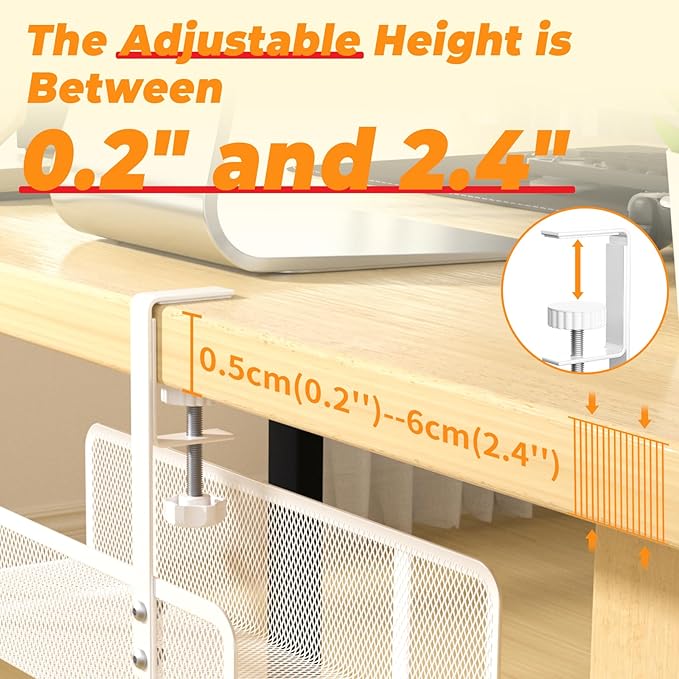 Under Desk Cable Management Tray, Wire Management Desk Cable Organizer Cable Management Box, Cord Organizer Storage for Office