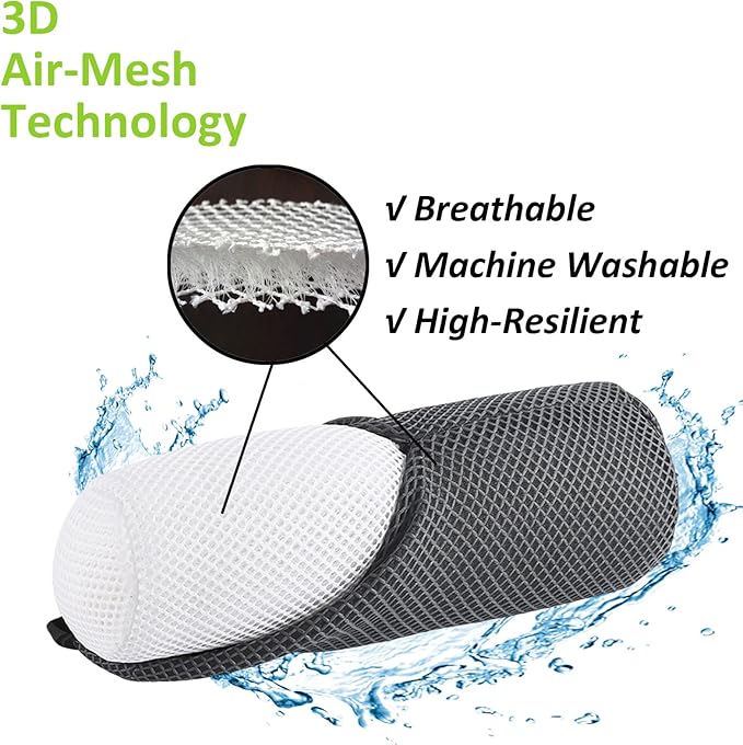 Esme L&H Lumbar Roll Pillow for Lower Back Pain Relief, Breathable 3D Fabric Back Roll Lumbar Support Pillow for Office Chair Car Seat, Lumbar Roll for Chair - Back Support Roll with Elastic Strap