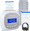 Time Clocks for Employees Small Business, Auto-Align Time Clock, 6 Punches per Day Time Card Machine, Time Clock Punch Machine with 100 Time Cards, 2 Ink Ribbons and 4 Racks(Military Time)