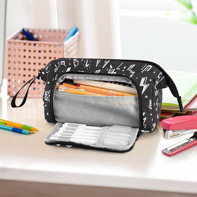 Lightning Pencil Case Pouch Big Capacity Pencil Bag Box Organizer Pen Case with Zipper Pencil Cases for Teen Girls Boy College Women School