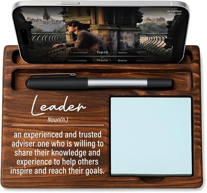 Leader Bosses Day Gifts for Women Men Manager Funny Office Decor for Women Wooden Sticky Note Holder National Boss Day Decorations Gifts for Leader Men Coworker Manager Office Desk Decor A 05