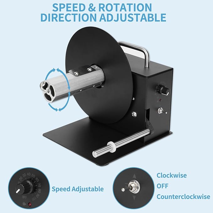 AIWFL Automatic Label Rewinder 180mm Label Rewinding Machine Speed Adjustable Label Rewinder Two-Way Rewinding Label Roller Machine Synchronize with Printer (R3 Pro)