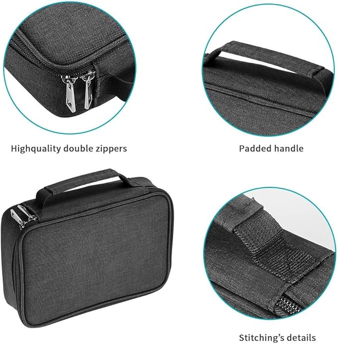 Large Capacity Pencil Case, 72 Slots Colored Pencil Pouch Bag Portable Pencil Holder Stationery Organizer with Compartments for Office and Travel, Black