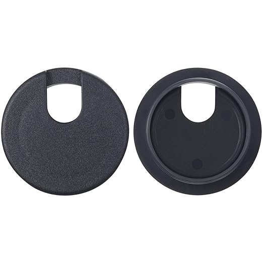 SATINIOR 10 Packs Desk Wire Cord Cable Grommets Cover Plastic PC Desk Cord Organizer Plastic Grommet Hole Cover for Arranging Managing and Hiding Office PC Desktop Cable(1.5 Inch, Black)
