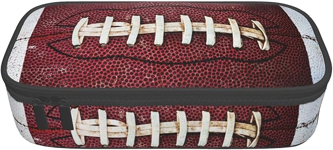 American Football Ball Vintage Theme Pencil Case Storage Pencil Pouch Stationery Bags With Zipper Portable Pen Holder Box Organizer For Boys Teens Student College School Office Supplies