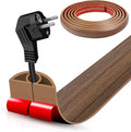 Floor Cord Cover Cable Cavity Self Adhesive Cord Hider Floor 10FT Floor Cable Management Power Cord Protector Floor Electric Cord Covers for Offices, Gym, Exhibitions (Misty Brown Wood, 0.78" x 10')