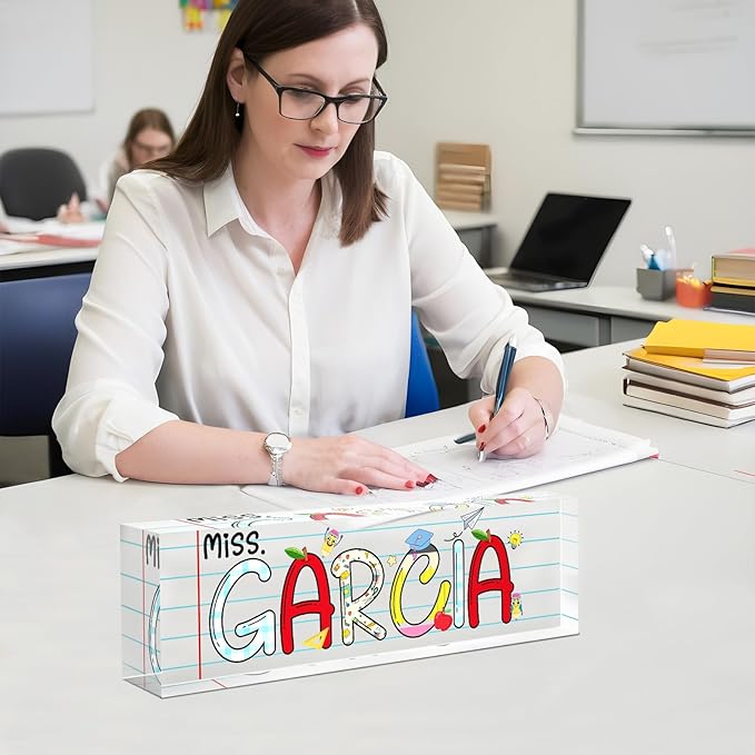 Custom Acrylic Name Plate for Desk, Employee Appreciation Gifts, Personalized Office Decor, Funny Gifts for Coworkers, Boss, Teacher