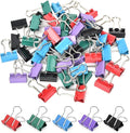 Konilaomu Small Clips Binder Clips 0.75 inch, Small Paper Clips for Office (48 Pcs) (Mixed Color)