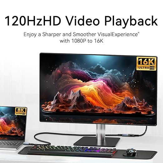 Long 6.6ft/2M USB C to usb c Extension Cable Compatible with Thunderbolt 5, high Speed 80gbps Data Transfer,240w USB 5.0 type c Male to Female Extension Cable 5A Fast Charging,8K/16K Video Display
