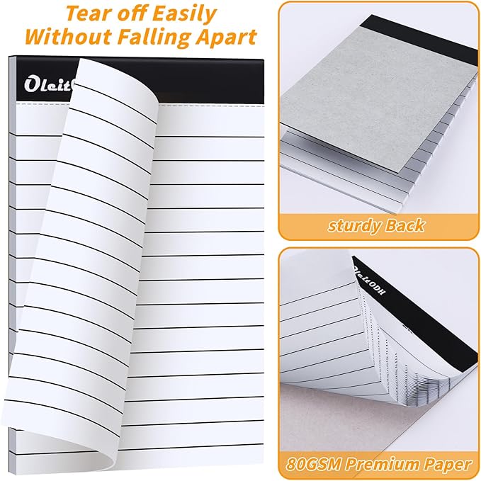 Oleitodh 4x6 Notepads – 48 Pack White Memo Pads Small Writing Pads with Perforated Lined Pages, Mini Note Pads 30 Sheets per Lined Note Pads 4x6, Pocket Notepads for Office School Home Supplies