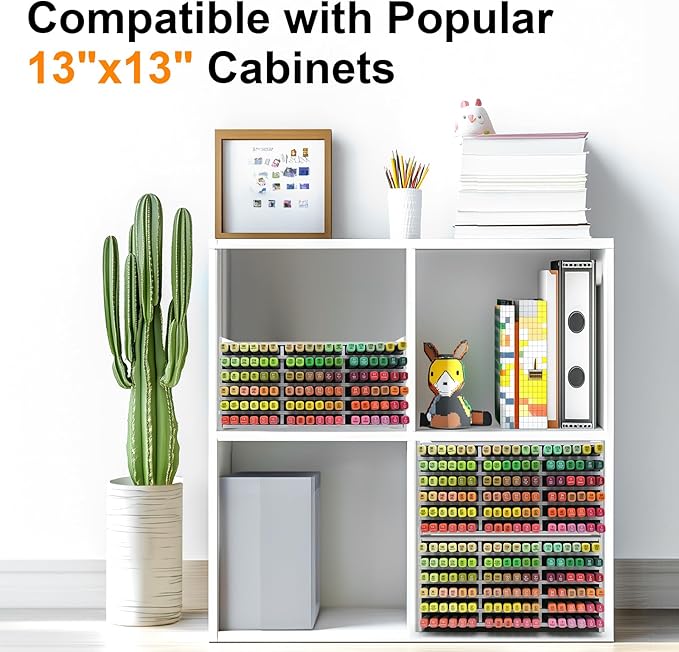 Marker Storage Organizer, Marker Holder for 108 Markers, Pens, Watercolor Brushes, and Colored Pencils – Desktop Art Supply Organizer for Home, Office, and Classroom