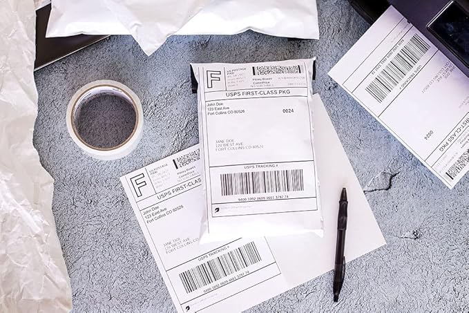 Premium Label Supply White Sticker Half Sheet Labels – 8.5" x 5.5" – Laser/Inkjet Compatible – (2 per Sheet), 300 Sheets - 600 Total Adhesive Labels