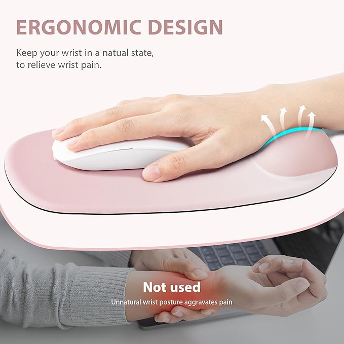 Ospelelf Wrist Rest for Keyboard and Mouse Ergonomic Mouse Pad with Wrist Support Memory Foam Wrist Rest for Computer Keyboard,3-in-1 Gel Mouse and Keyboard Pad for Office Brown