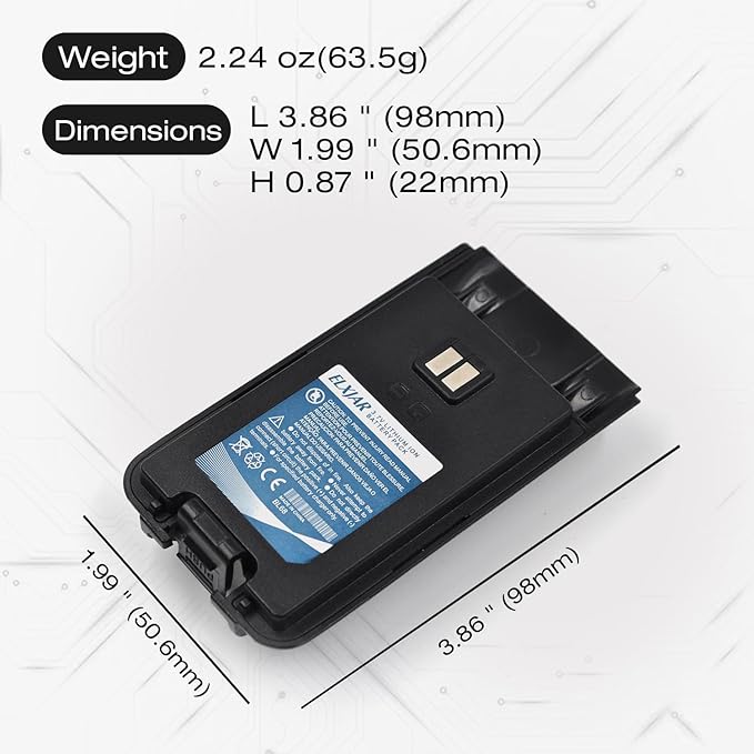 (5-Pack) 3.7V 1200mAh Li-ion Battery, Replacement for RT68 RT68B RT68S RT68Plus BL68 Two-Way Radios Rechargeable Pack