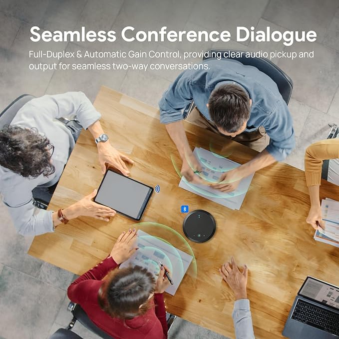 Yealink CP50 Conference Call Speaker and Microphone with Ai Noise Cancellation, Speakerphone for Teams Room, 8 360° Omnidirectional Mics, Bluetooth, USB-C, Daisy Chain, 19.69ft Pickup
