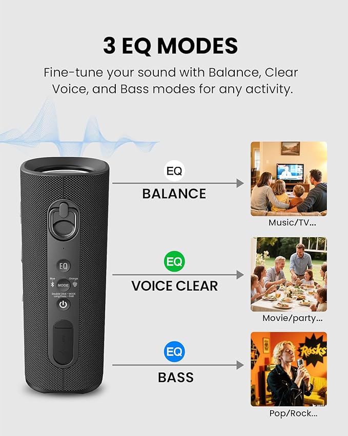 Avantree Harmony A1 – Auracast Multi-Room Wireless Speaker with 100 m Coverage, 3 EQ Stereo Sound, Expandable System, Easy Setup, Bluetooth/Opt/AUX Input for Music, Parties & House Gatherings