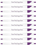 SyPen Personalized Pens With your Custom Logo or Text-1000 Pack Bulk-for Businesses, Parties, and Events, Custom Printed Slim Ballpoint Click Pens, Purple Trim Color, Black Ink