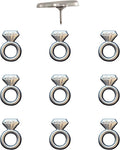 Engagement Ring Push Pins - Silver Diamond Ring Map Pins for Cork Boards, Maps, or Lapel Use - Designed in USA - Set of 10