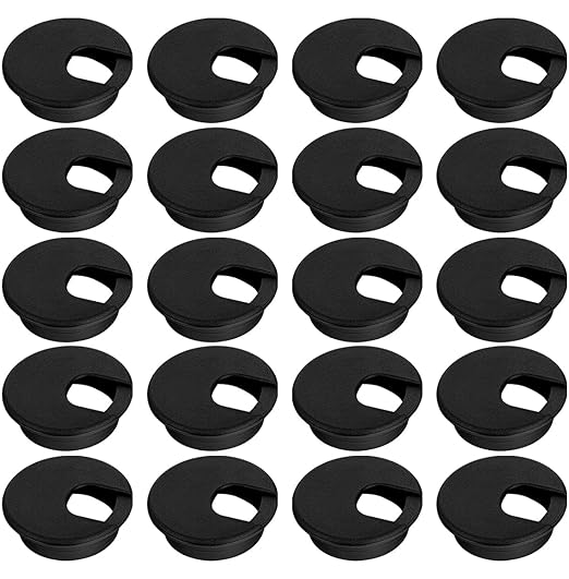 2 Inch Desk Grommet - 40Pcs Plastic Desk Cord Hole Cover, 50mm Diameter Black Cable Grommets Hole Cover for Organized Wires & Cords Through Computer Table/Countertops